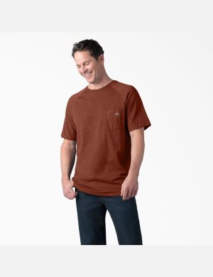 T Shirts Dickies Cooling Corta Sleeve Rouge | 704FZOBSJ