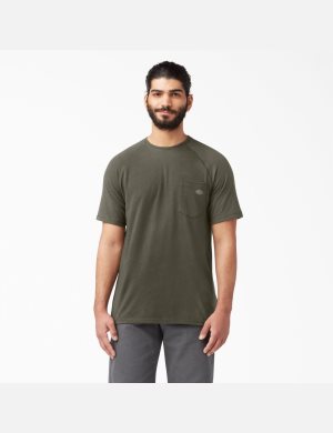 T Shirts Dickies Cooling Corta Sleeve Vert | 974OLBMTJ