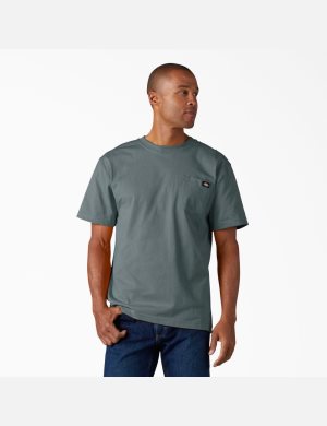 T Shirts Dickies Corta Sleeve Heavyweight Bleu | 906DAOFNZ