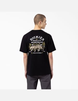 T Shirts Dickies Fort Lewis Graphique Corta Sleeve Noir | 762DTXHQV