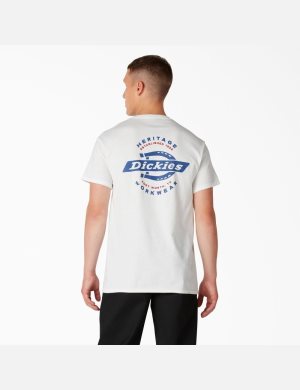 T Shirts Dickies Heritage Graphique Blanche | 641THYKMN