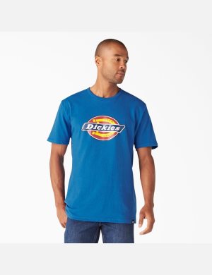 T Shirts Dickies Logo Graphique Bleu Royal Bleu | 312RNEUBI