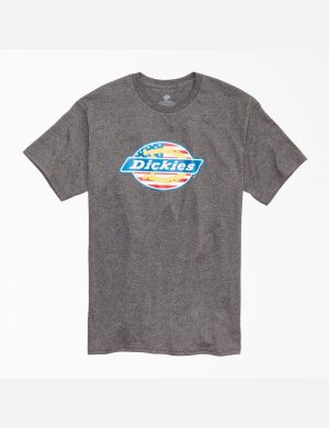 T Shirts Dickies Ox Collar Flag Graphique Grise | 097BRAGSK