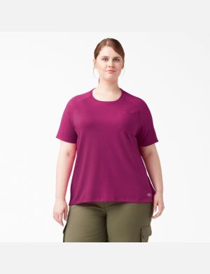 T Shirts Dickies Plus Cooling Corta Sleeve Fushia | 718ZODETI