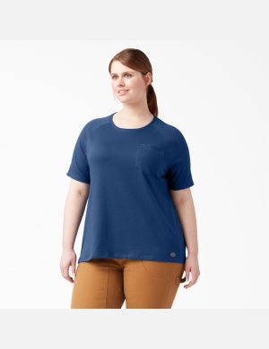 T Shirts Dickies Plus Cooling Corta Sleeve Bleu Marine | 860CWBPQF