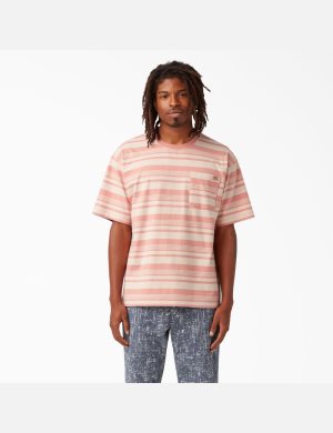 T Shirts Dickies Relaxed Fit Rayé Pocket Stripes | 153ASTLEX