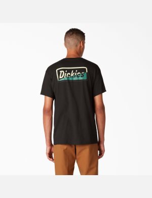 T Shirts Dickies Skateboarding Split Graphique Noir | 794YHOIJX