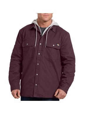 Vestes Chemises Dickies Relaxed Fit Icon Encapuchonné Duck Matelassé Bordeaux | 589ELGKJA