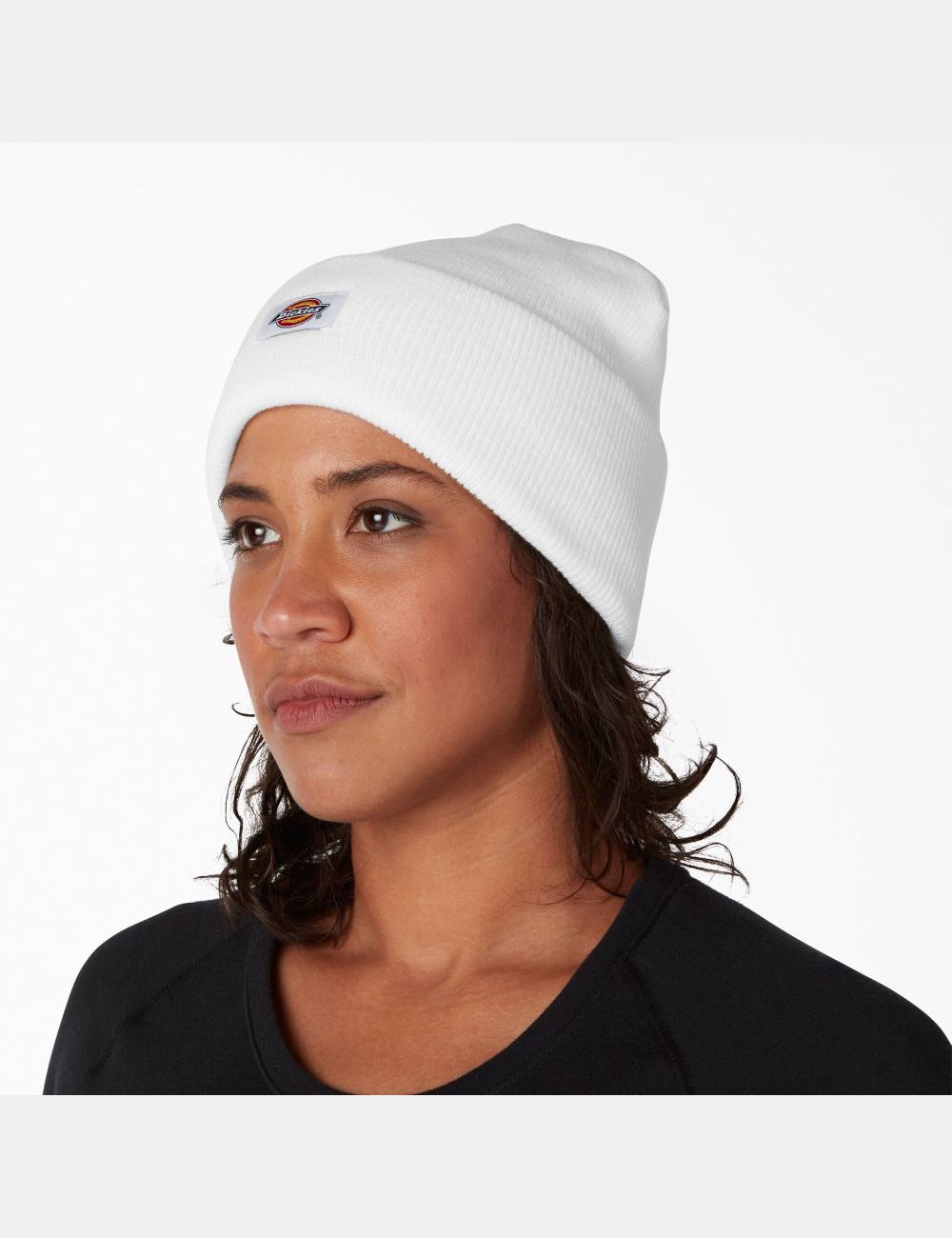 Chapeaux Dickies Cuffed Knit Blanche | 168IBZVMR