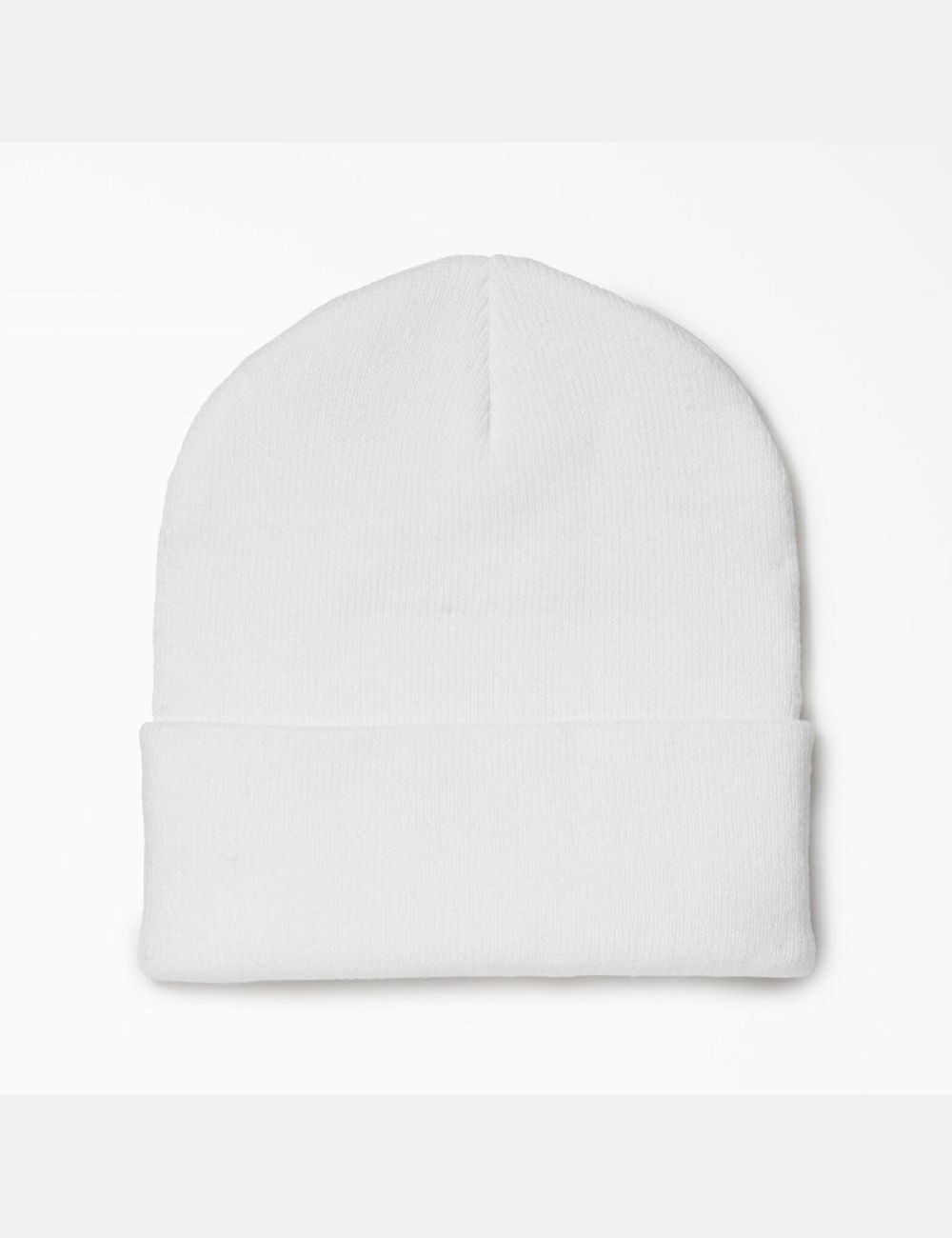 Chapeaux Dickies Cuffed Knit Blanche | 168IBZVMR