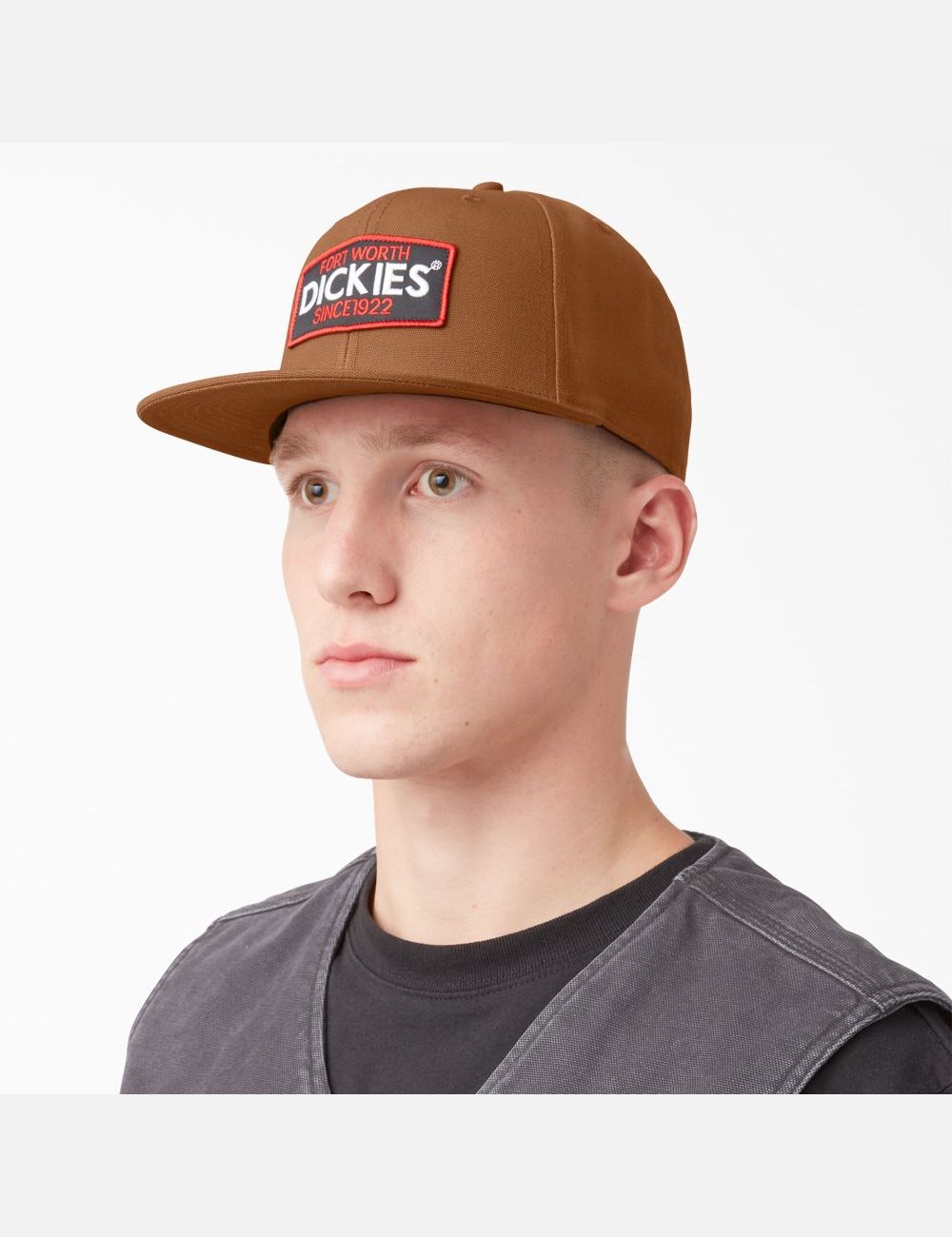 Chapeaux Dickies Logo Patch Plates Bill Marron | 214EGJOLZ