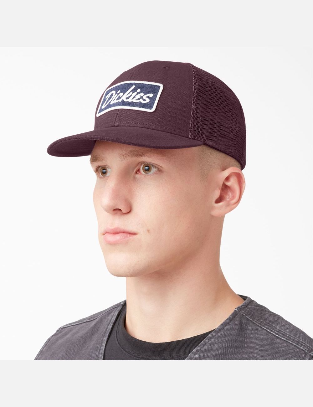 Chapeaux Dickies Patch Logo Trucker Bordeaux | 956DZEKJR