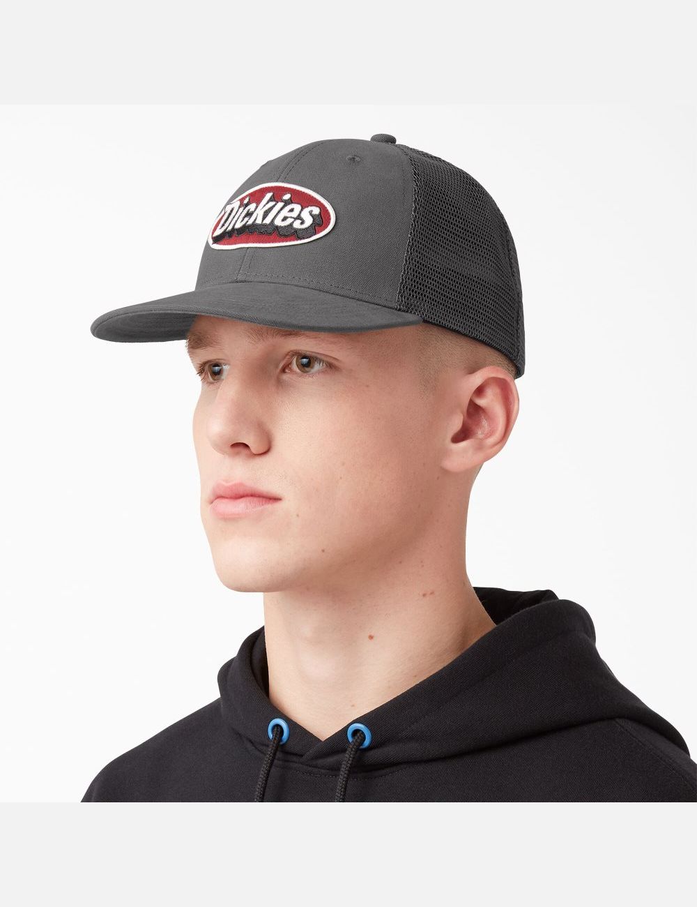 Chapeaux Dickies Patch Logo Trucker Grise | 048MRYOIG