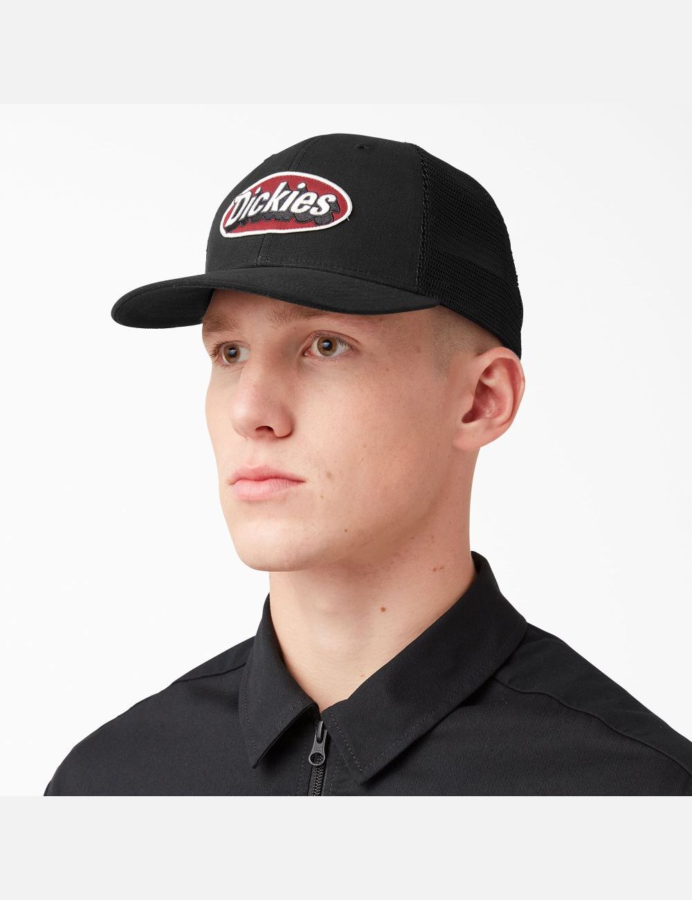 Chapeaux Dickies Patch Logo Trucker Noir | 069AONKDI