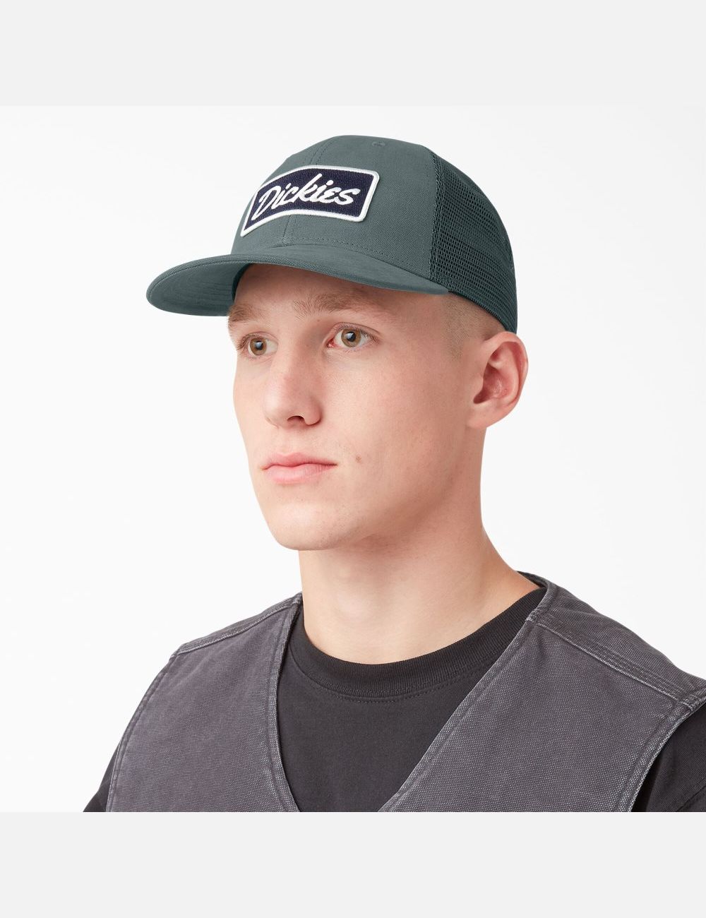 Chapeaux Dickies Patch Logo Trucker Vert | 497MAJPDR