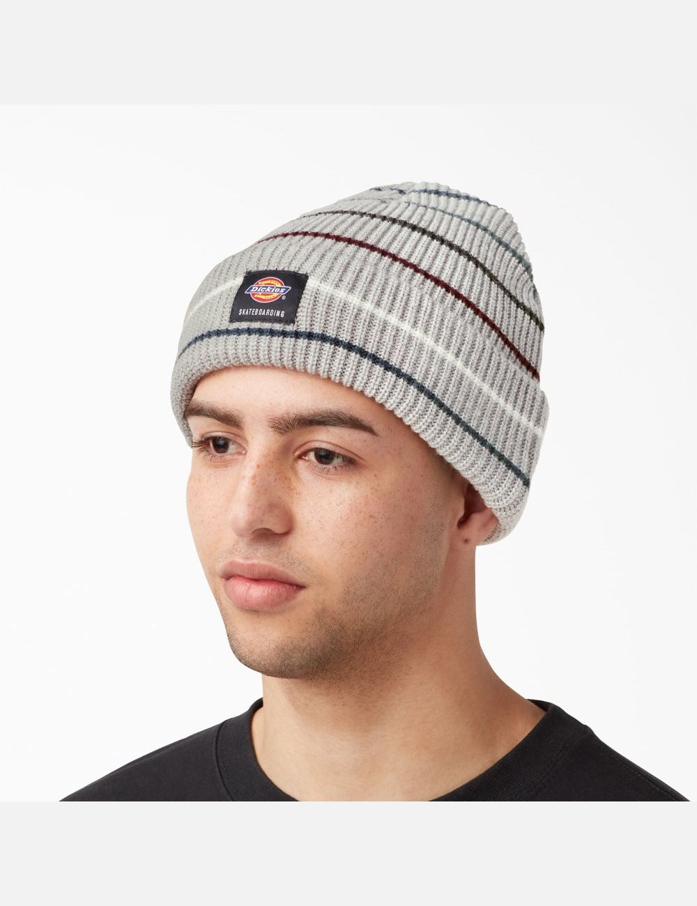 Chapeaux Dickies Skateboarding Cuffed Grise Stripes | 278XGBLIU