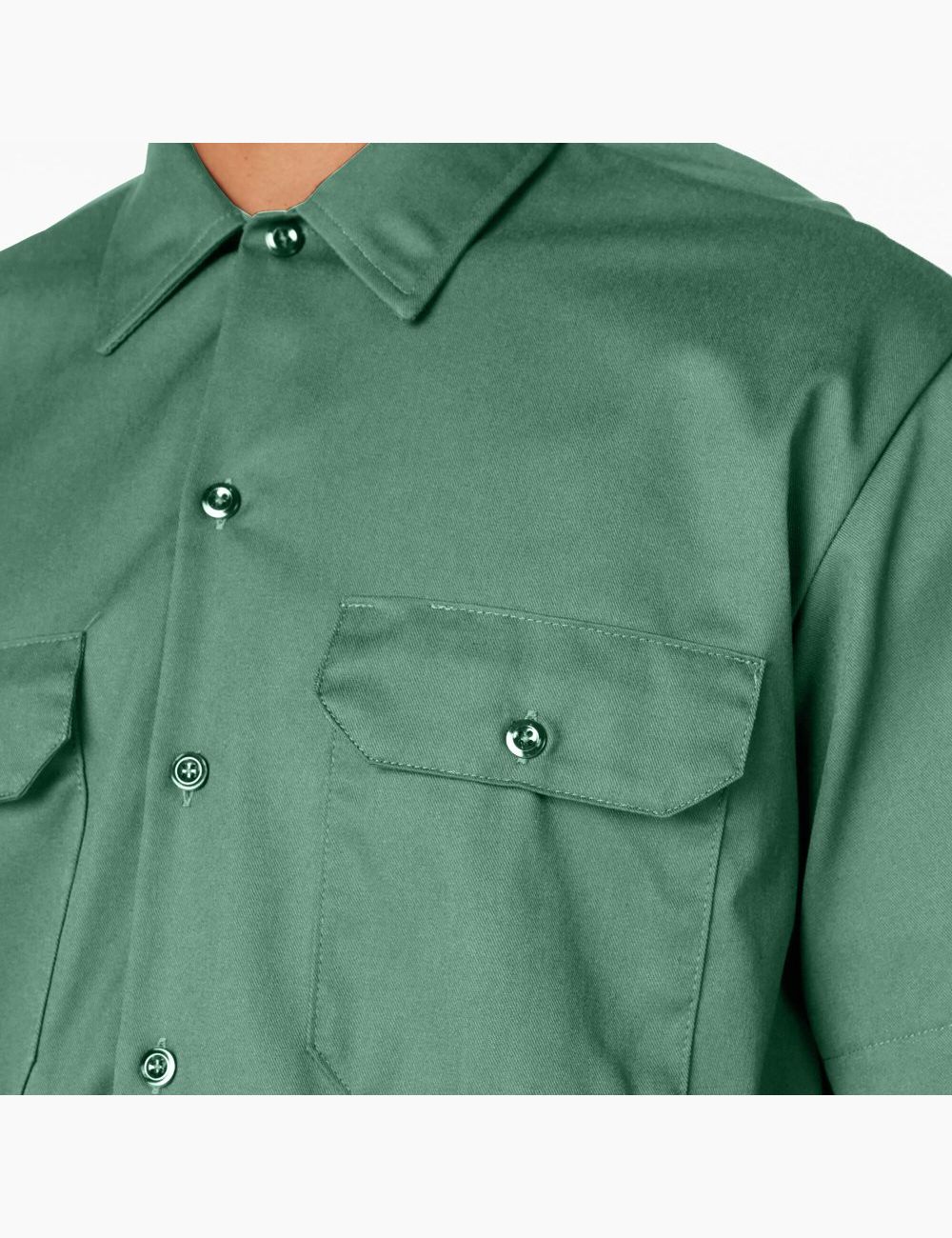 Chemises De Travail Dickies Corta Sleeve Vert Foncé | 276SJBHWK