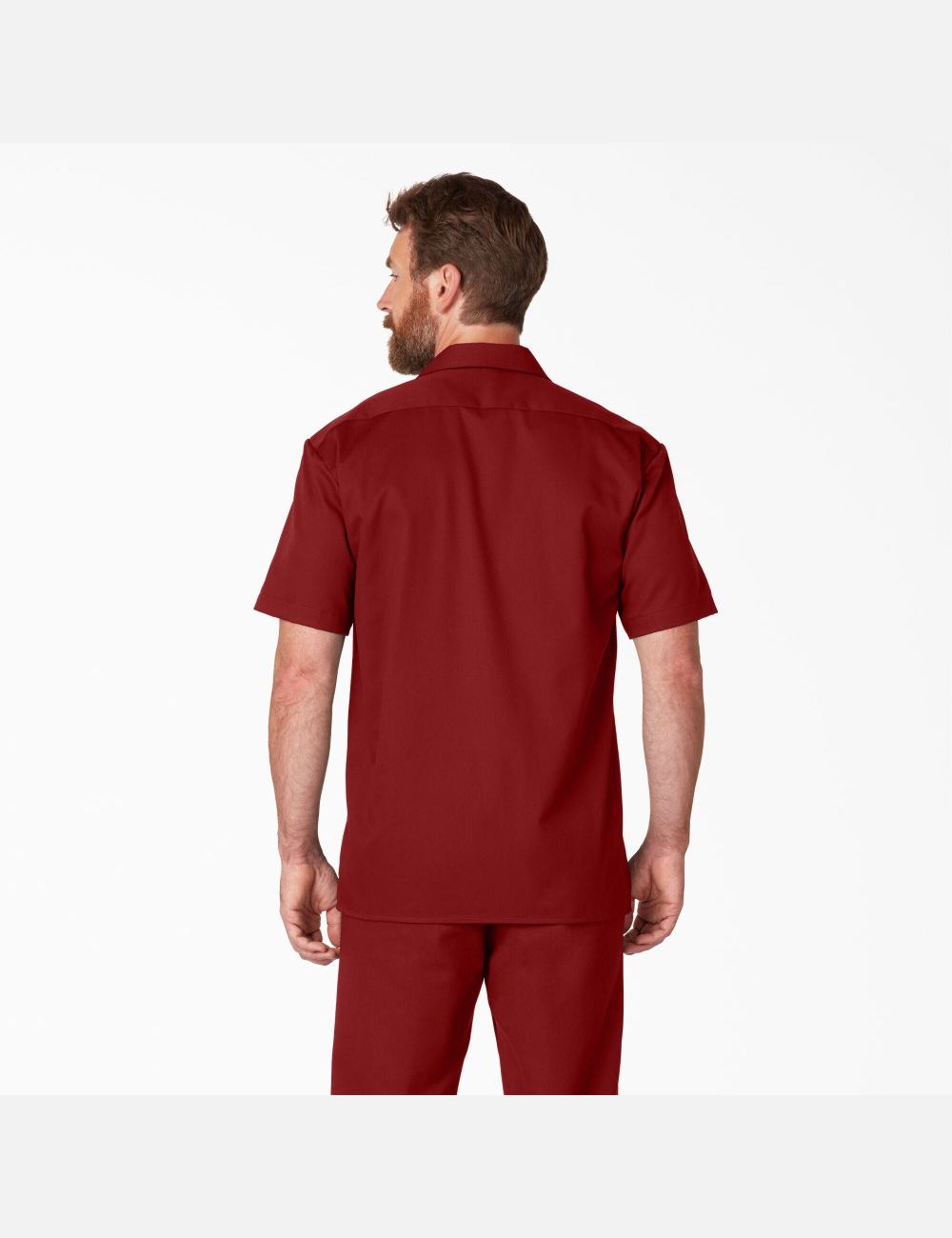 Chemises De Travail Dickies Corta Sleeve Rouge | 346XMNEUS