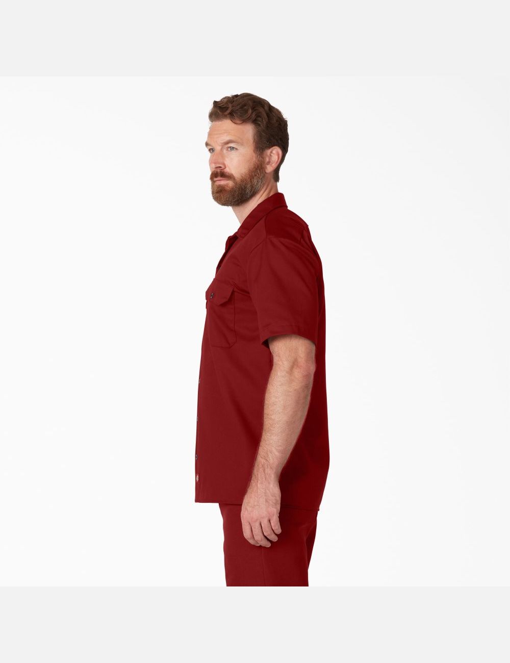 Chemises De Travail Dickies Corta Sleeve Rouge | 346XMNEUS