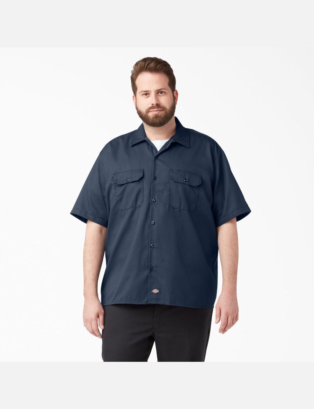 Chemises De Travail Dickies Corta Sleeve Bleu Marine Bleu | 431IQBDWU