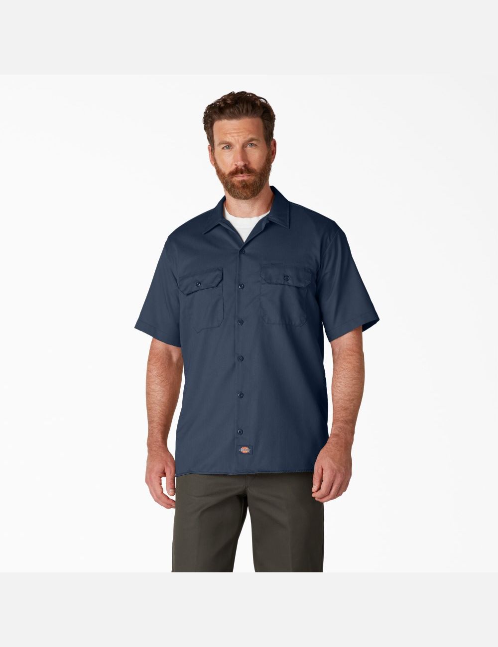 Chemises De Travail Dickies Corta Sleeve Bleu Marine Bleu | 431IQBDWU