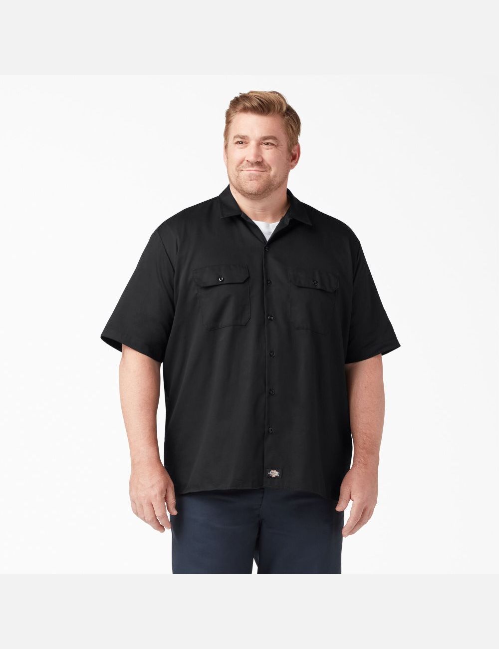 Chemises De Travail Dickies Corta Sleeve Noir | 432SKNXCY