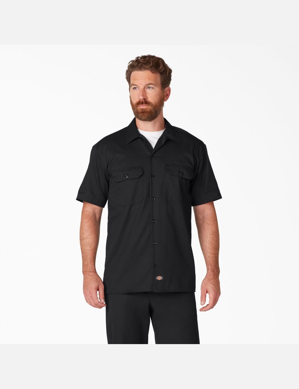 Chemises De Travail Dickies Corta Sleeve Noir | 432SKNXCY