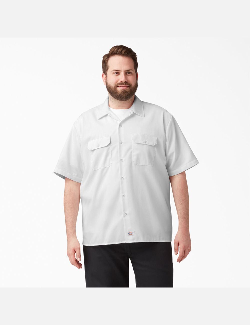 Chemises De Travail Dickies Corta Sleeve Blanche | 483SRQHVE