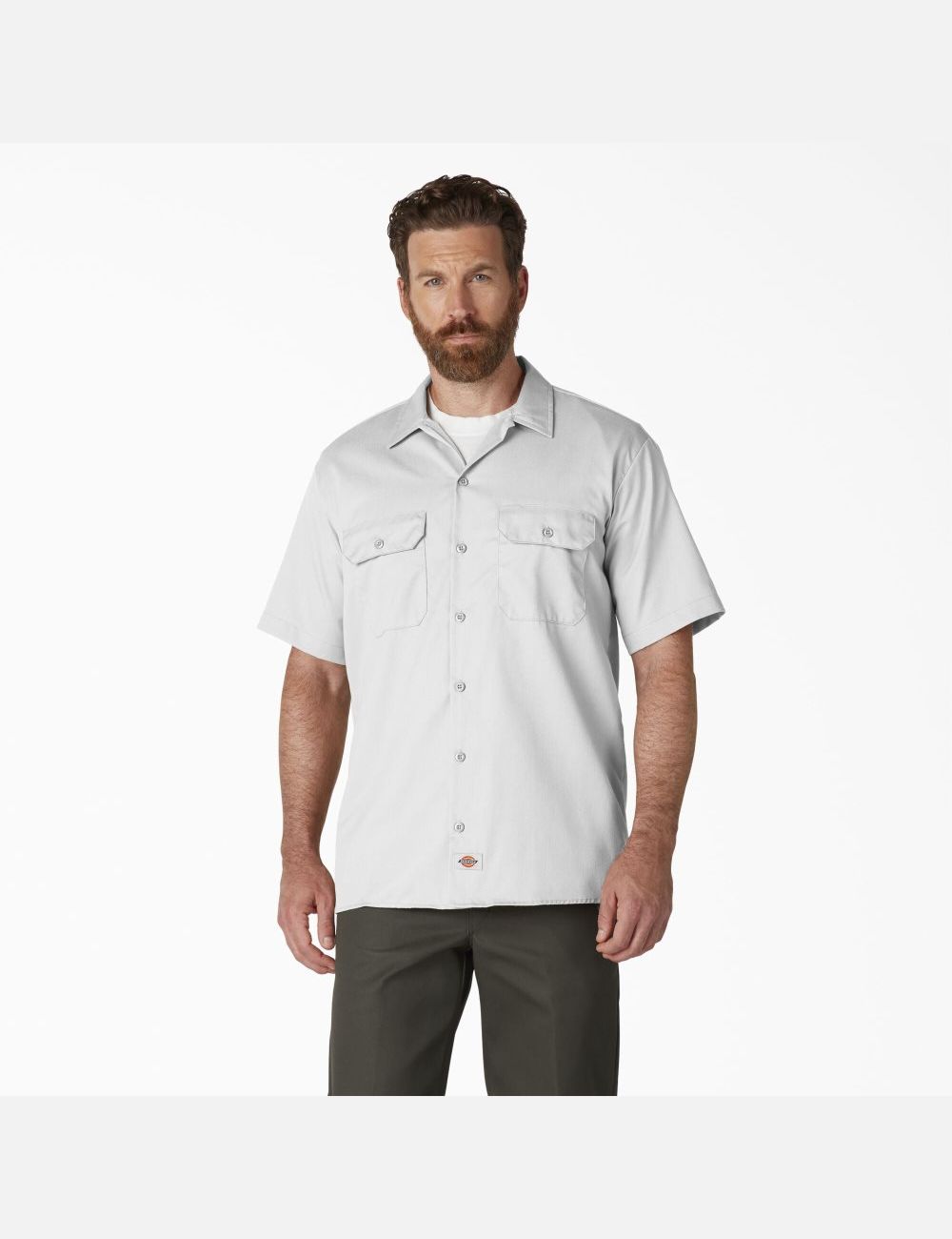 Chemises De Travail Dickies Corta Sleeve Blanche | 483SRQHVE