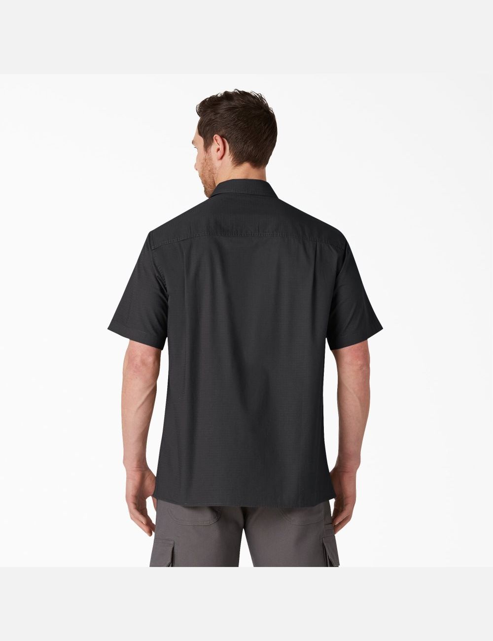 Chemises De Travail Dickies Corta Sleeve Ripstop Noir | 702GHBXID