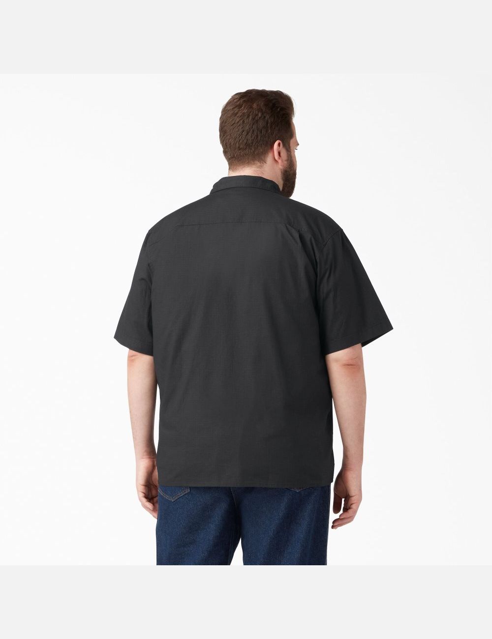 Chemises De Travail Dickies Corta Sleeve Ripstop Noir | 702GHBXID