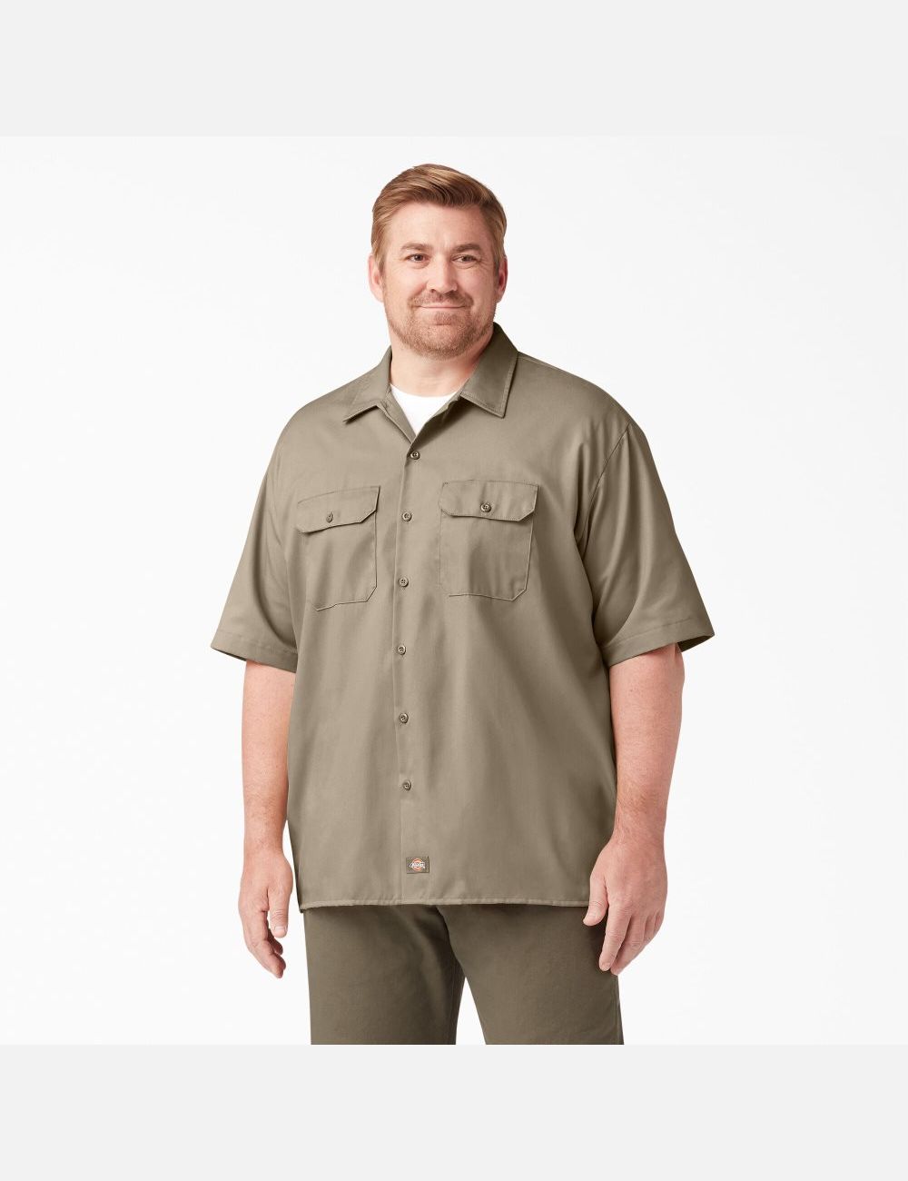 Chemises De Travail Dickies Corta Sleeve Marron | 702HQIZXM