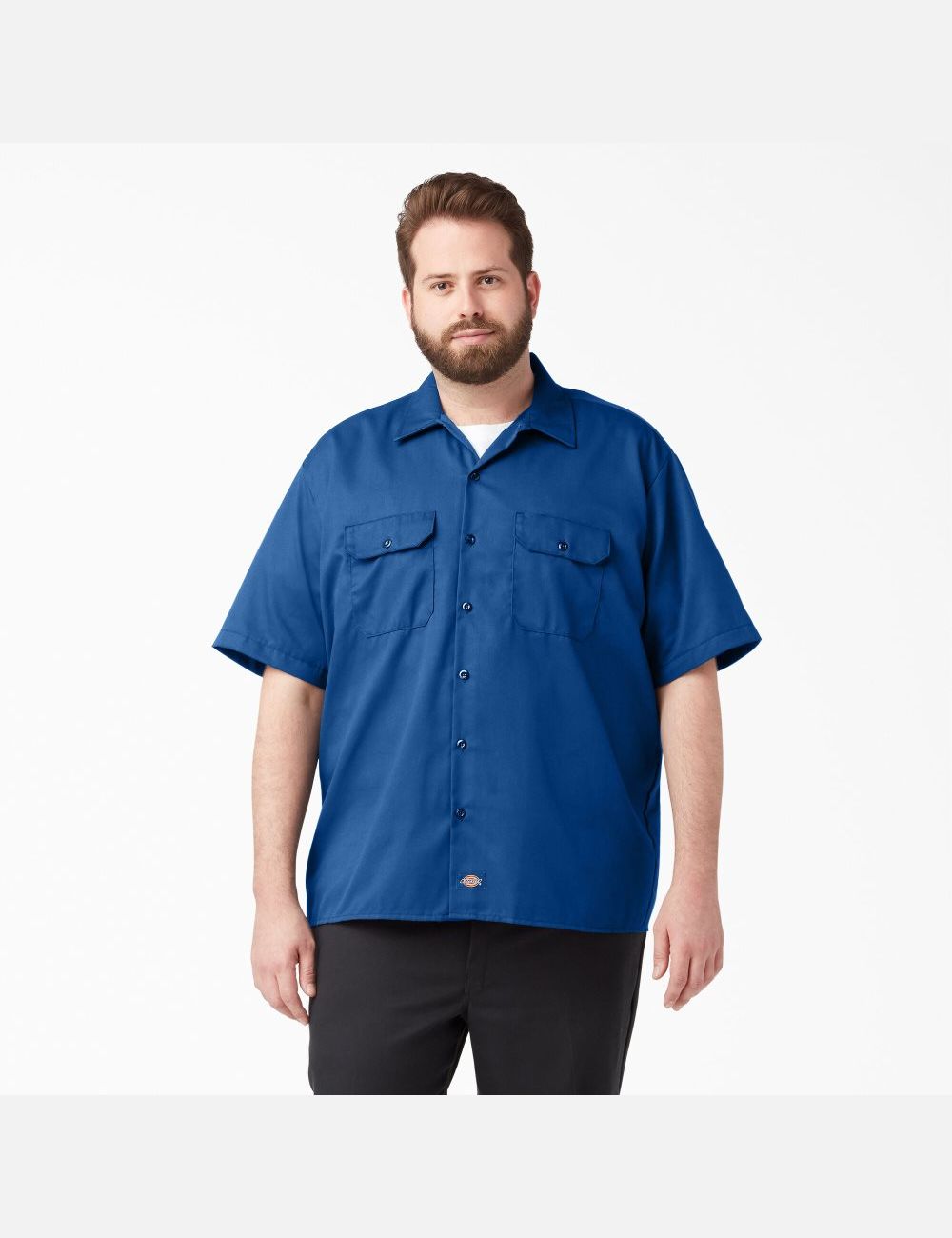 Chemises De Travail Dickies Corta Sleeve Bleu Royal Bleu | 732GZOVES