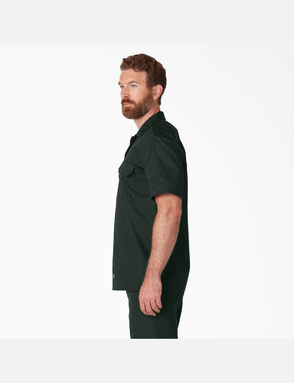 Chemises De Travail Dickies Corta Sleeve Vert | 784ZCVPGK