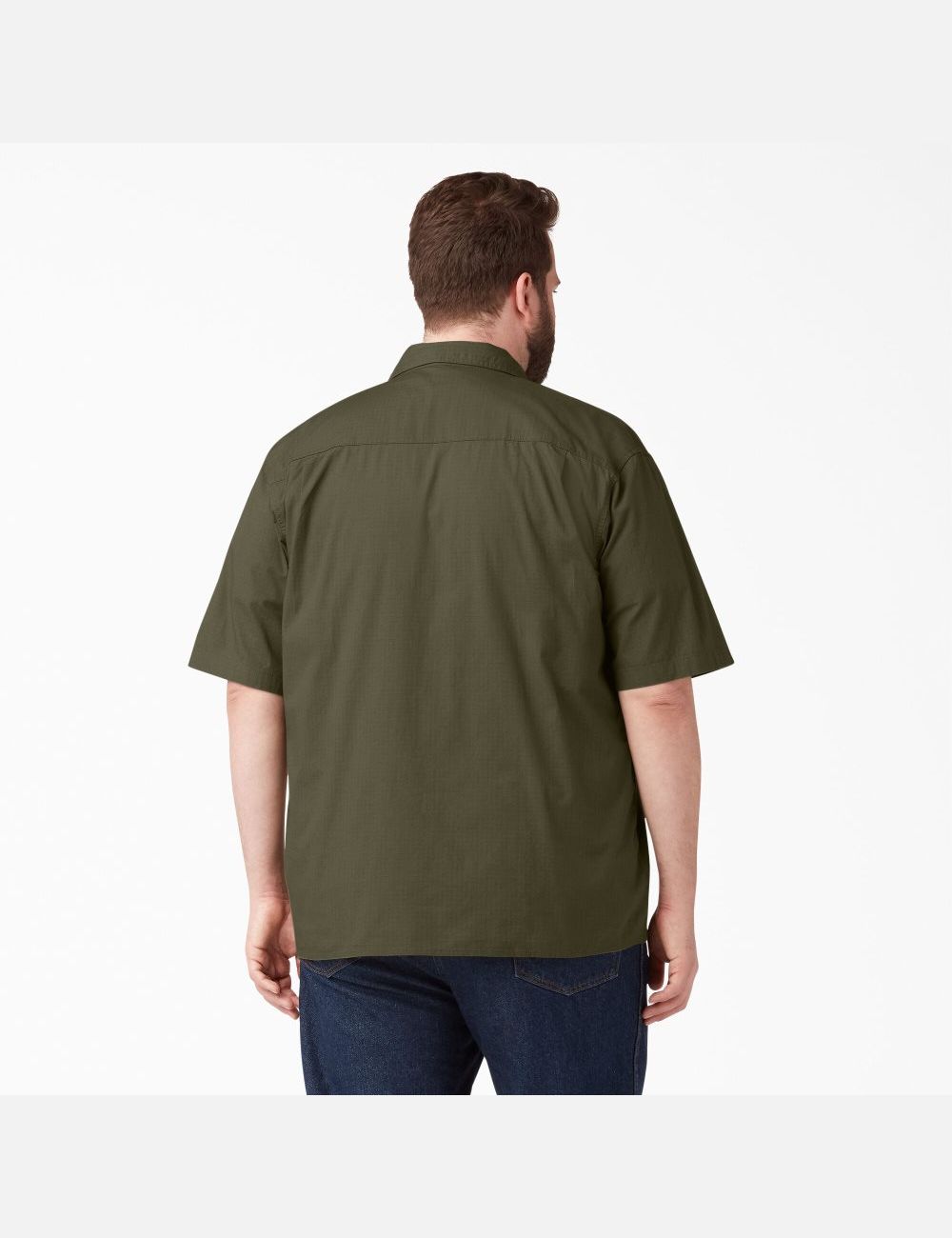 Chemises De Travail Dickies Corta Sleeve Ripstop Vert | 805VFKEQI