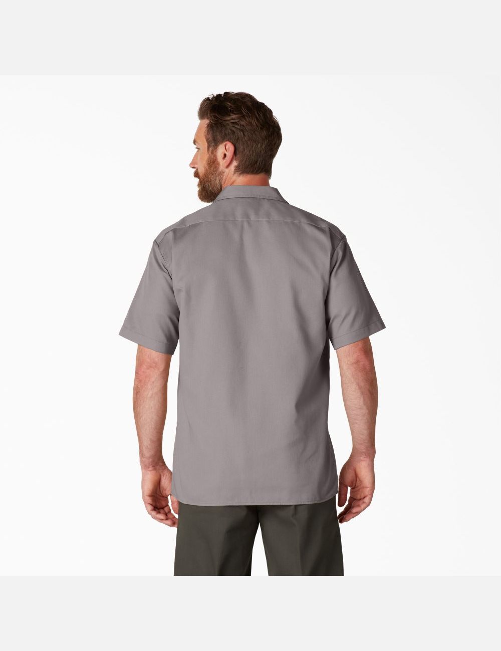 Chemises De Travail Dickies Corta Sleeve Argent | 908YNUZJI