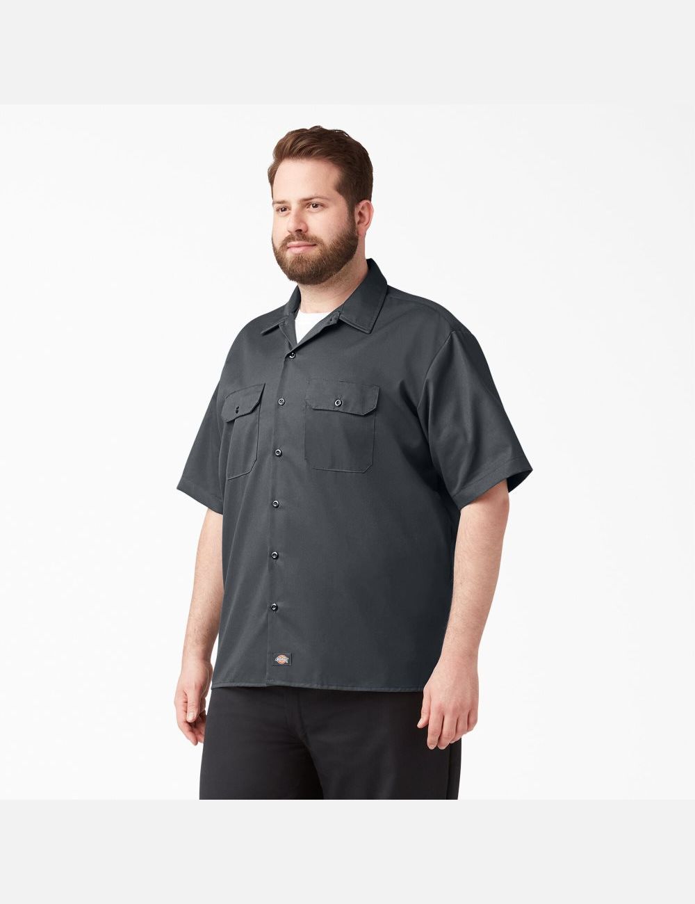 Chemises De Travail Dickies Corta Sleeve Grise | 968KRVGMY