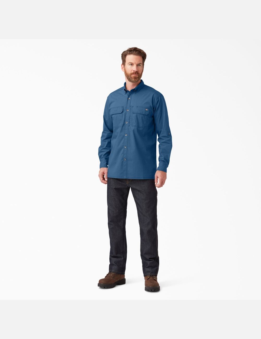 Chemises De Travail Dickies DuraTech Ranger Ripstop Bleu Foncé | 780XGJILZ