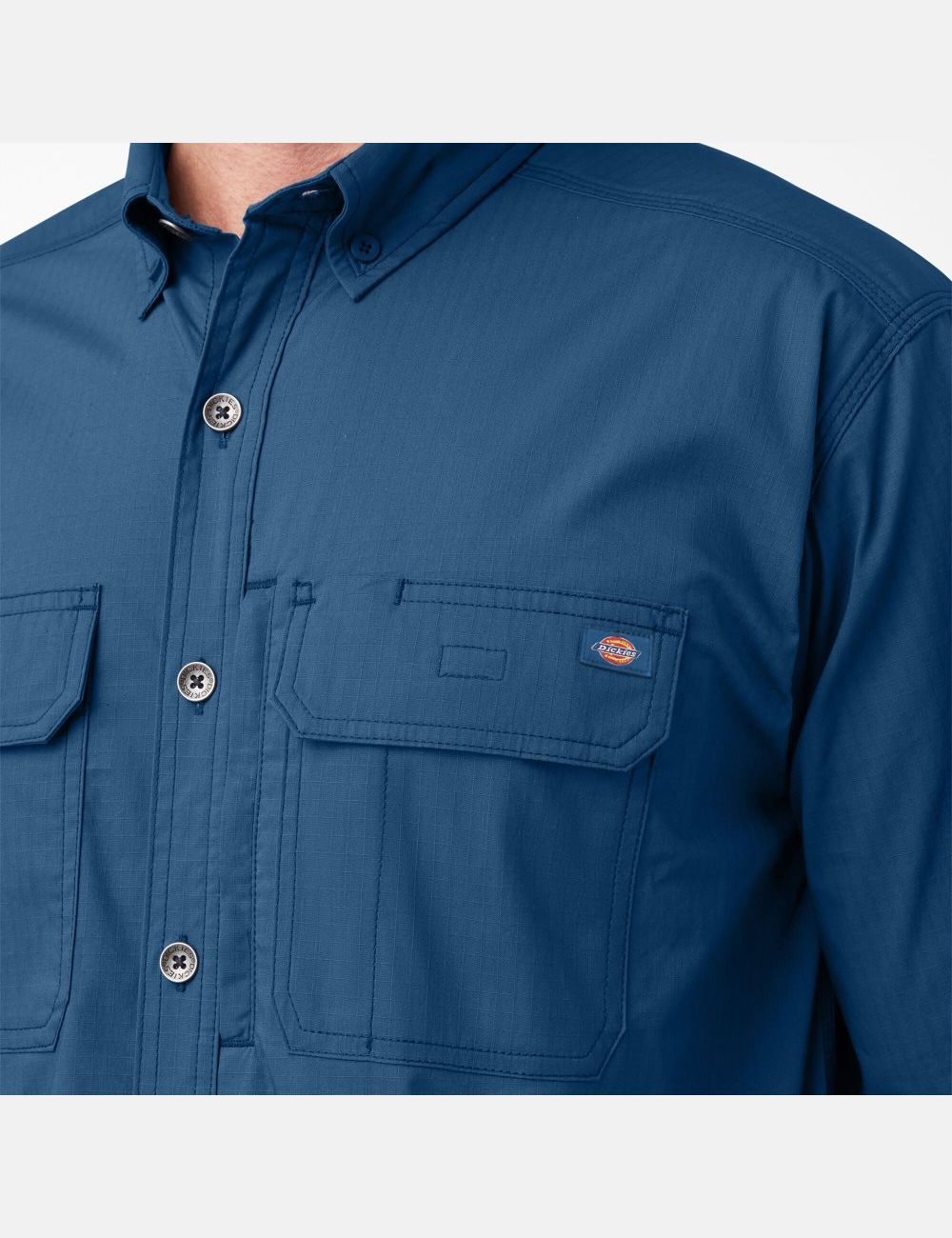 Chemises De Travail Dickies DuraTech Ranger Ripstop Bleu Foncé | 780XGJILZ