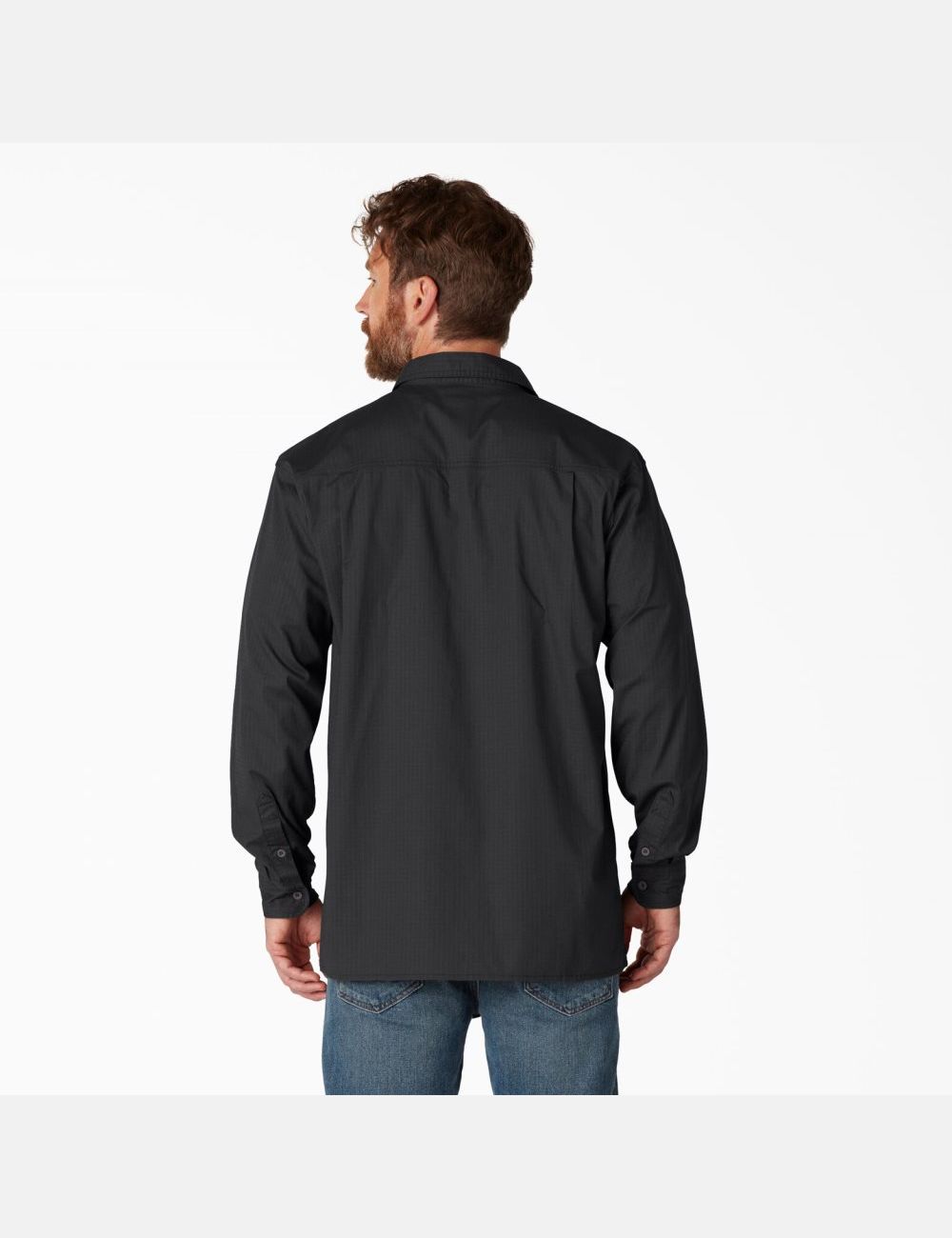 Chemises De Travail Dickies FLEX Ripstop Long Sleeve Noir | 059DZXOIK