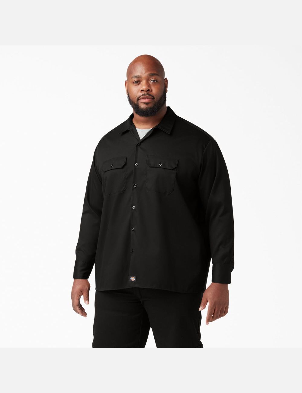 Chemises De Travail Dickies Relaxed Fit Long Sleeve Noir | 243BNVXAC