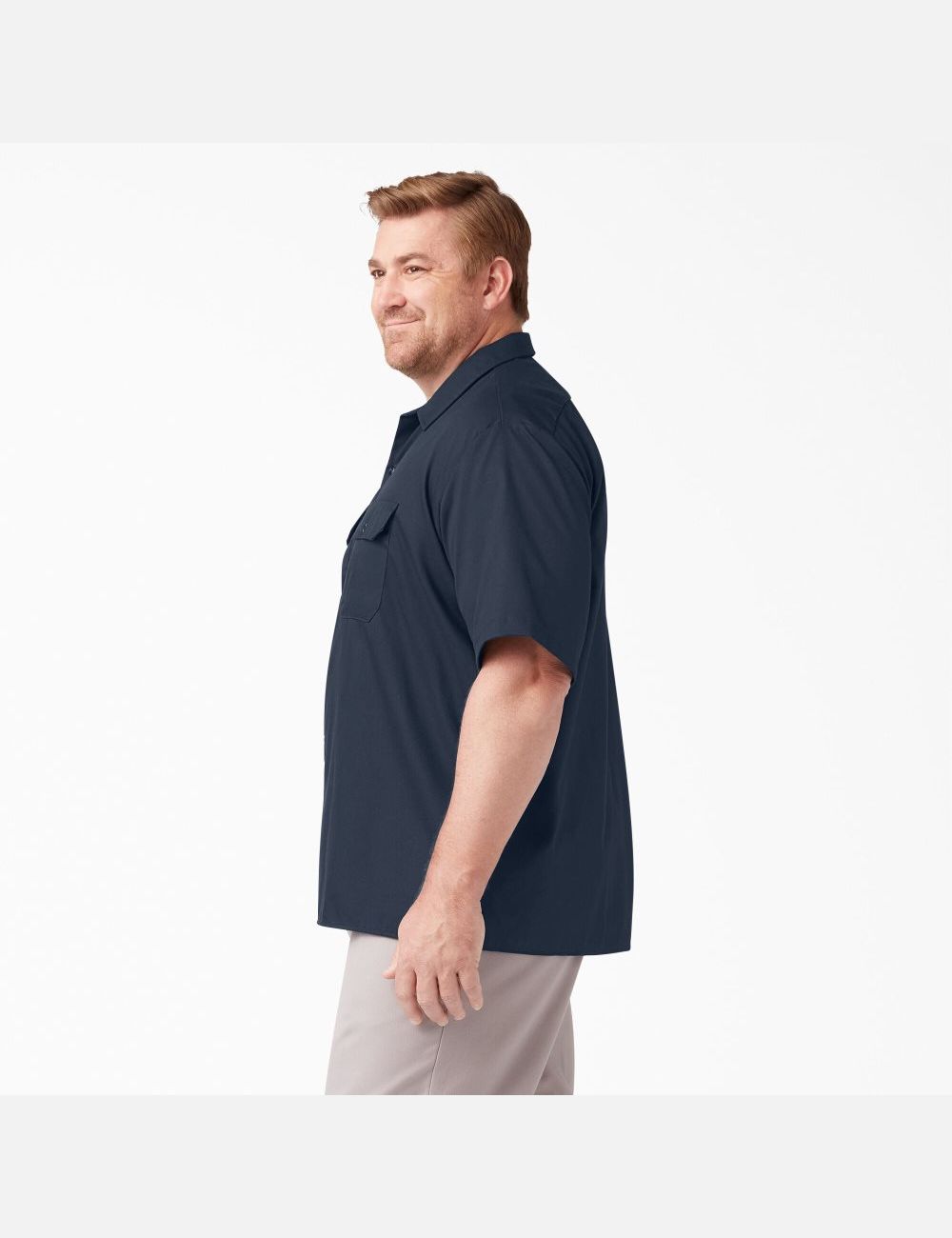 Chemises De Travail Dickies Relaxed Fit Corta Sleeve Bleu Marine | 409DINGVU