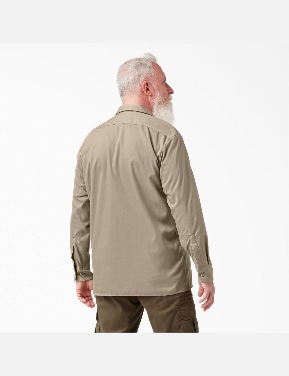 Chemises De Travail Dickies Relaxed Fit Long Sleeve Marron | 561PFNMKH