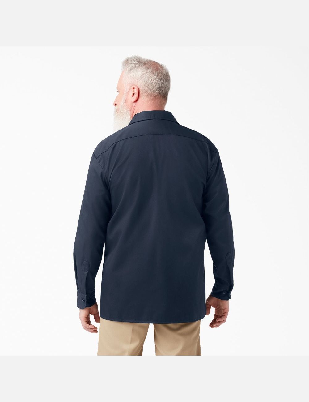 Chemises De Travail Dickies Relaxed Fit Long Sleeve Bleu Marine | 615TCUZSL