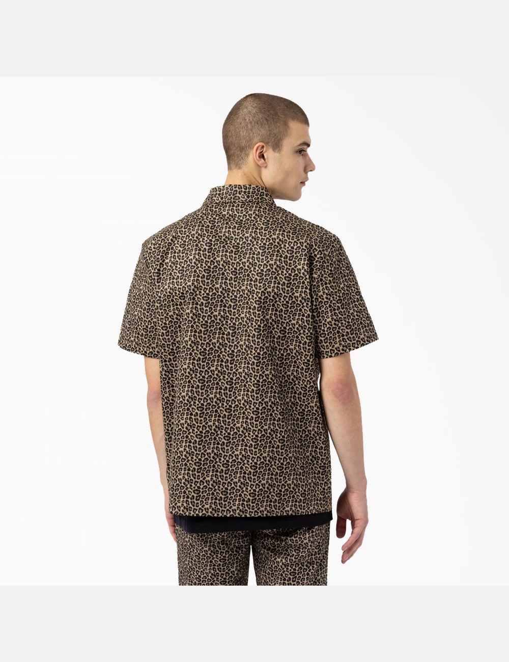 Chemises De Travail Dickies Silver Firs Corta Sleeve Leopard | 752IDHPTS