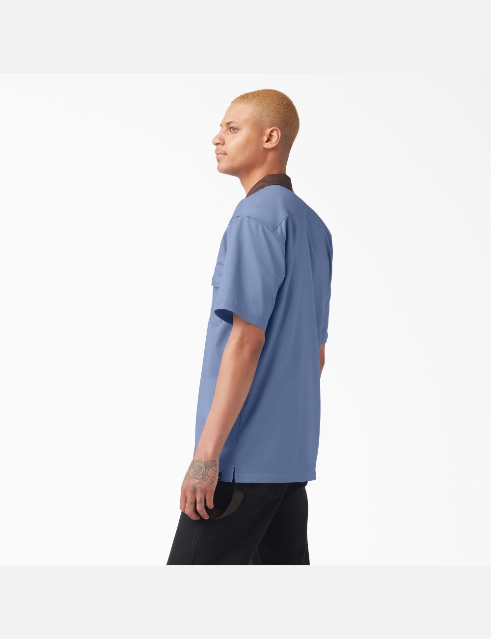 Chemises De Travail Dickies Vincent Alvarez Block Collar Bleu | 013NVHLKW