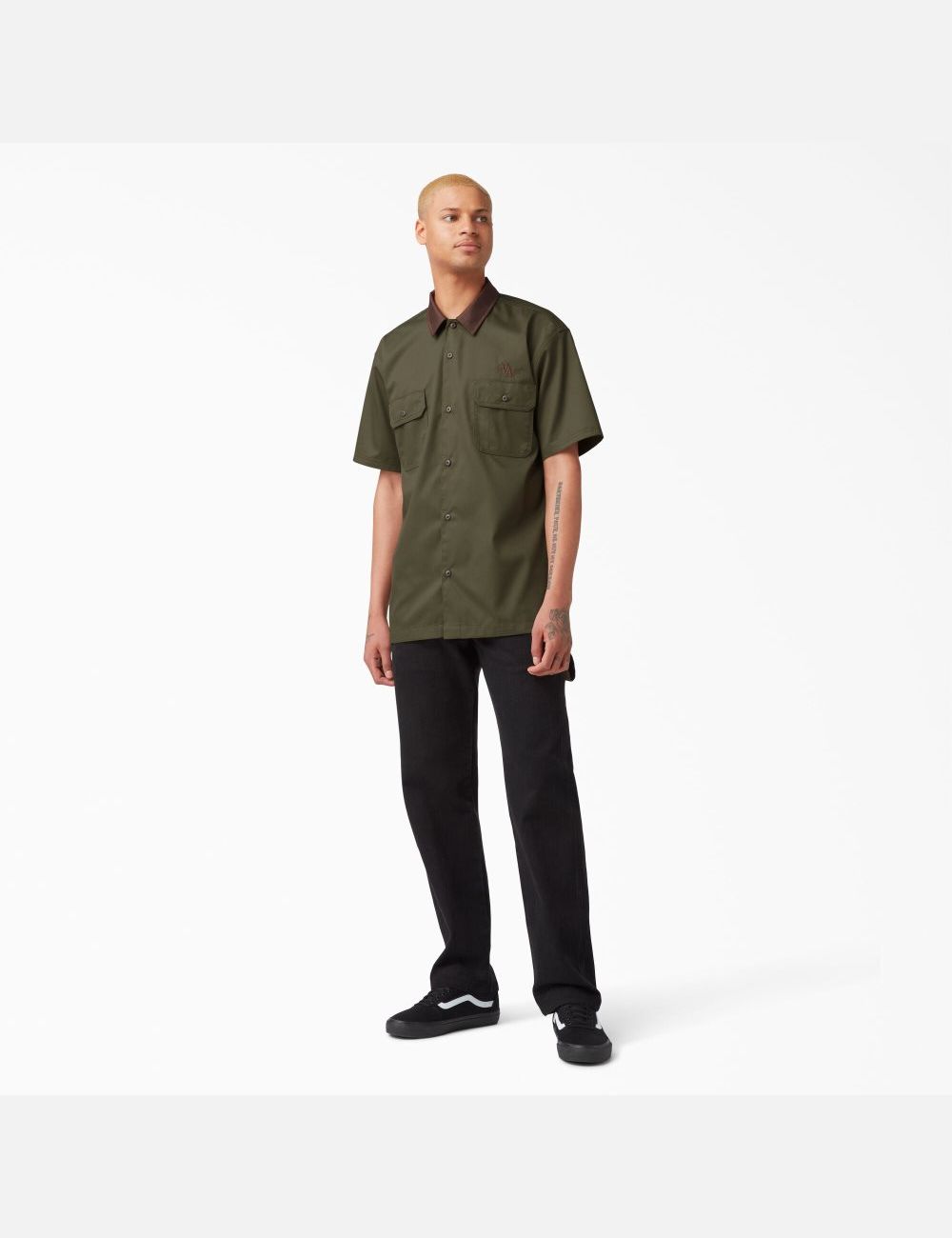 Chemises De Travail Dickies Vincent Alvarez Block Collar Vert | 382TXFRZQ