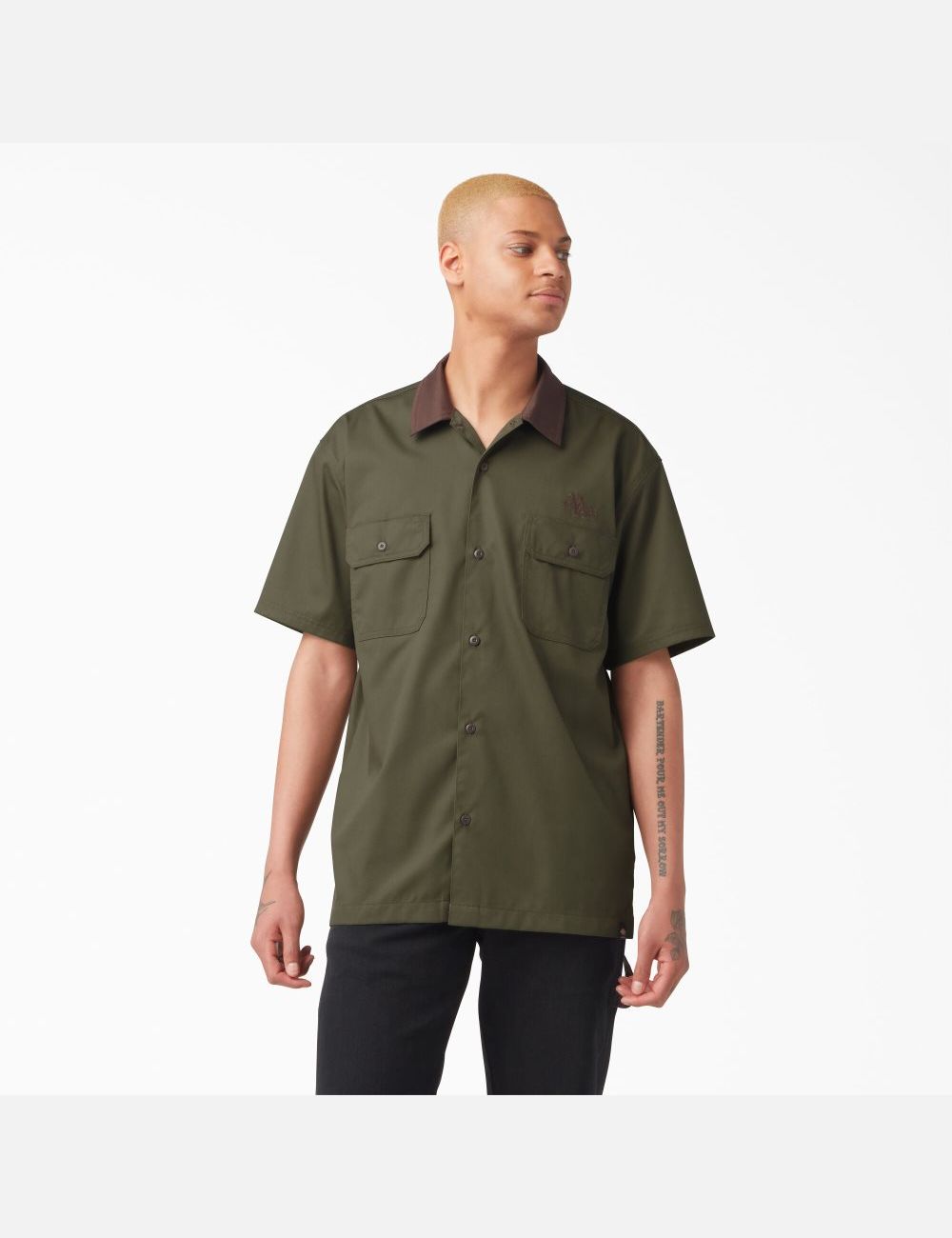 Chemises De Travail Dickies Vincent Alvarez Block Collar Vert | 382TXFRZQ