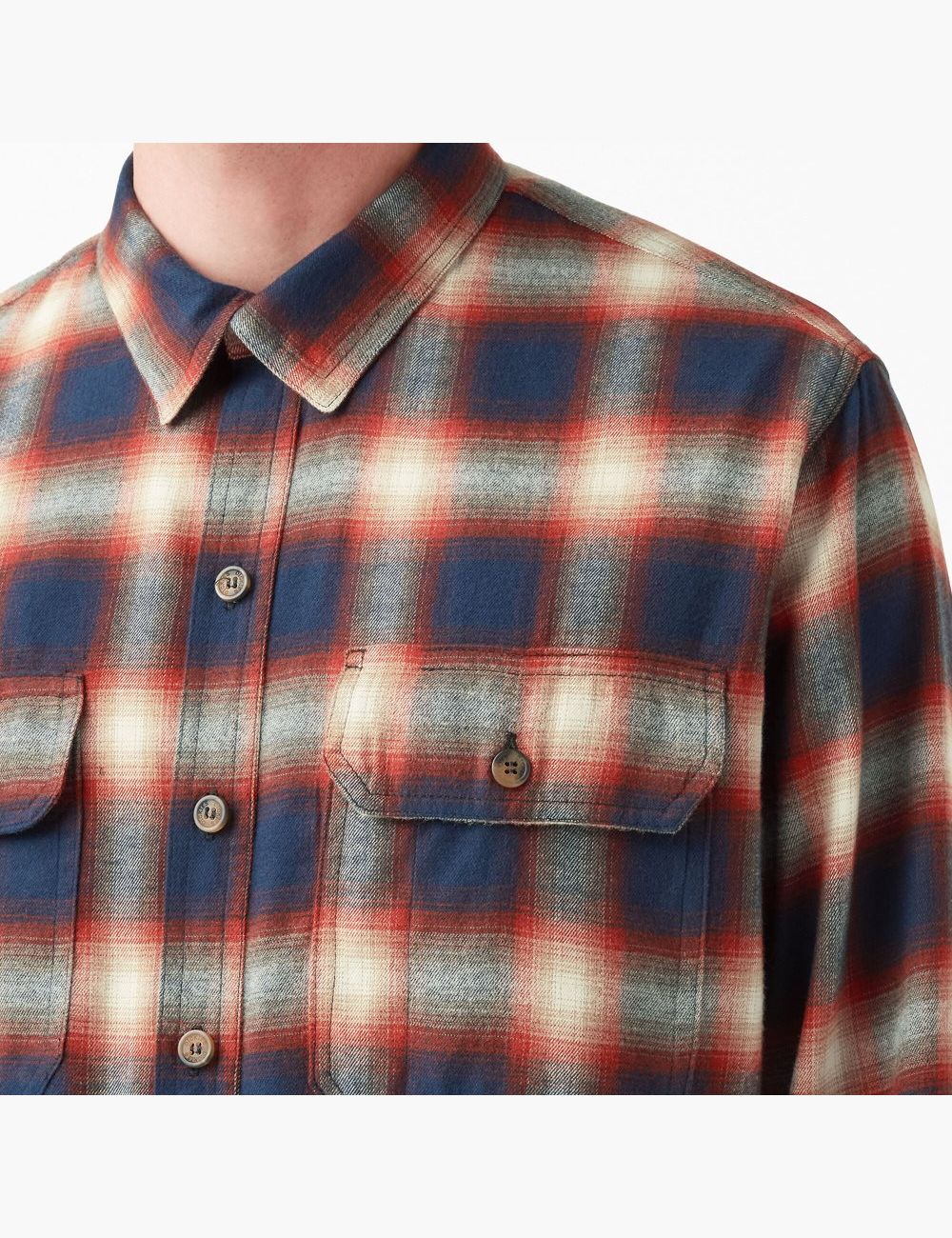 Chemises Dickies 1922 Flannel Rouge Bleu Marine | 076VCLFKI