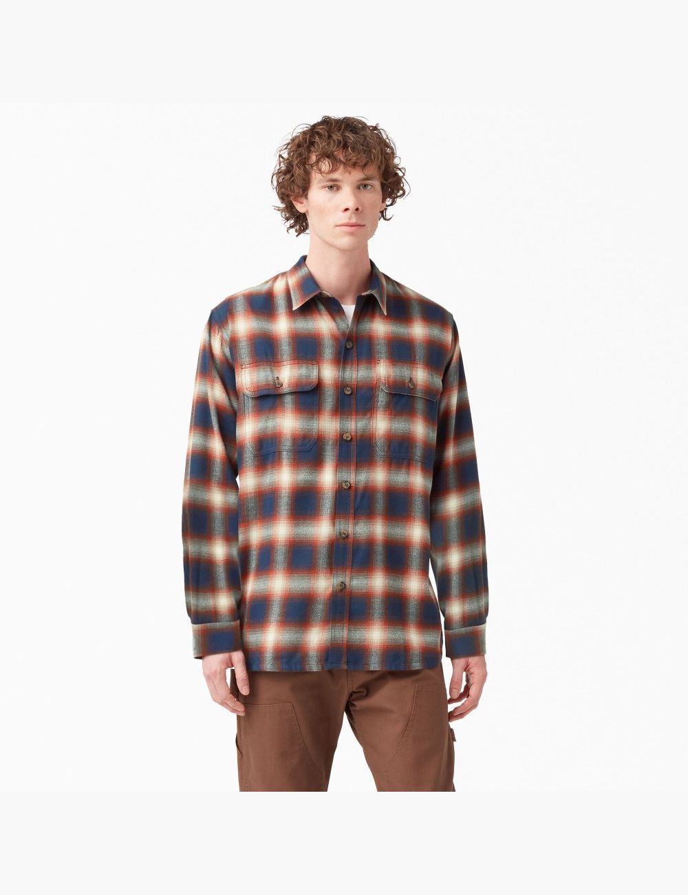 Chemises Dickies 1922 Flannel Rouge Bleu Marine | 076VCLFKI